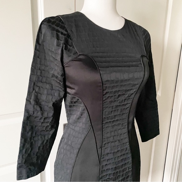 Hugo Boss Darling Embossed Black Sheath Dress - Picture 12 of 14